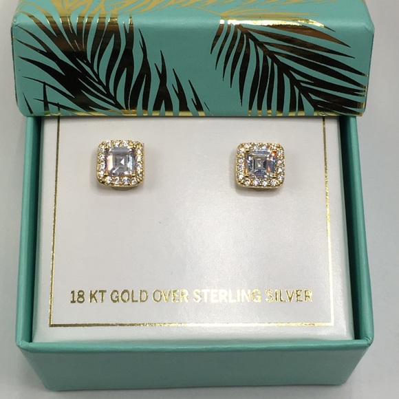 18k yellow gold asscher diamond stud earrings 2 ct - Picture 8 of 8